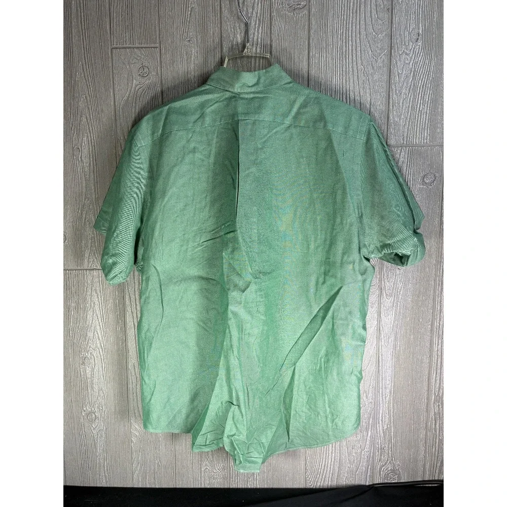 Polo Ralph Lauren Mens XL Green Oxford Shirt Classic Fit Short Sleeve Preppy